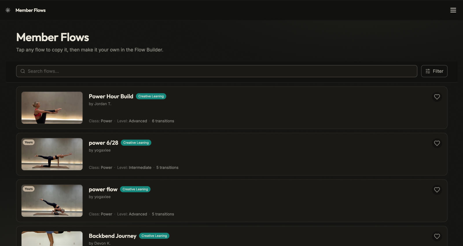 Member flows — screenshot